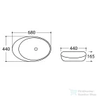 Sapho DALMA kerámiamosdó, 68x44x16,5cm, fehér márvány (MM317)