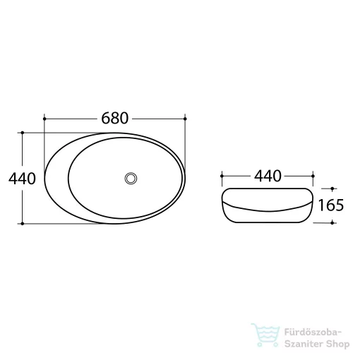 Sapho DALMA kerámiamosdó, 68x44x16,5cm, fehér márvány (MM317)