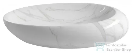 Sapho DALMA kerámiamosdó, 68x44x16,5cm, fehér márvány (MM317)