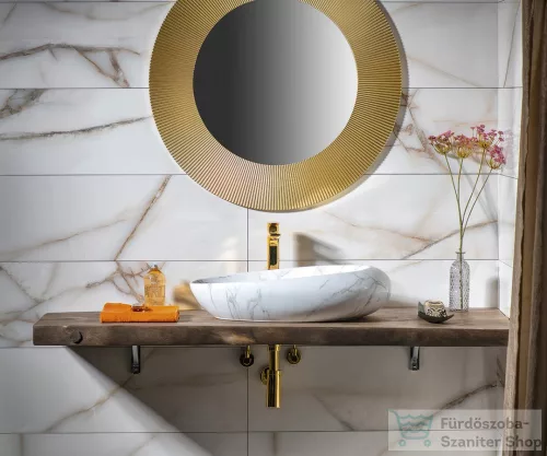 Sapho DALMA kerámiamosdó, 68x44x16,5cm, fehér márvány (MM317)