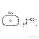 Sapho DALMA kerámiamosdó, 59x42x14cm, bézs márvány (MM427)