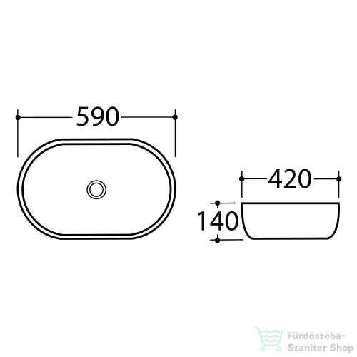 Sapho DALMA kerámiamosdó, 59x42x14cm, bézs márvány (MM427)