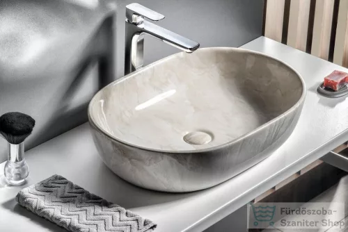 Sapho DALMA kerámiamosdó, 59x42x14cm, bézs márvány (MM427)