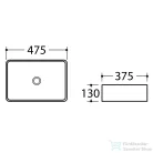 Sapho DALMA kerámiamosdó, 48x38x13cm, bézs márvány (MM527)