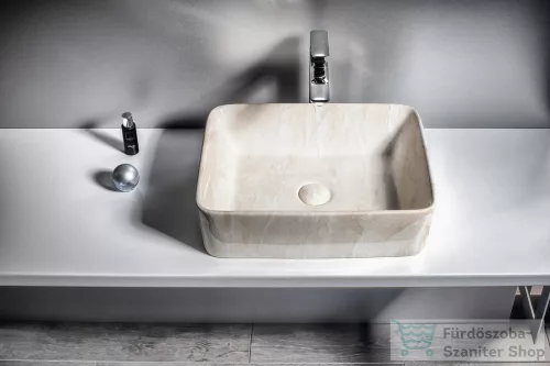 Sapho DALMA kerámiamosdó, 48x38x13cm, bézs márvány (MM527)