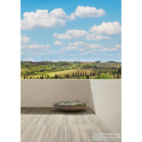 Marazzi Mystone Travertino20 Silver Strutturato Rett.60x120 cm-es padlólap,MN3T
