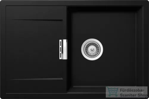Schock Mono D-100 CRISTADUR® Puro 765 x 510 mm, gránit kompozit konyhai mosogató, intenzív fekete MOND100PURO