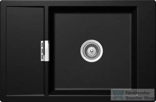 Schock Mono D-100XS CRISTADUR® Magma 780 x 510 mm, gránit kompozit konyhai mosogató, metalizált fekete MOND100XPURO