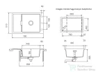 Schock Mono D-100XS CRISTADUR® Silverstone 780 x 510 mm, gránit kompozit konyhai mosogató, sötétszürke MOND100XSILV