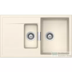   Schock Mono D-150 CRISTADUR® Magnolia 860 x 510 mm, gránit kompozit konyhai mosogató, Krémfehér MOND150MAGN
