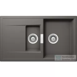  Schock Mono D-150 CRISTADUR® Silverstone 860 x 510 mm, gránit kompozit konyhai mosogató, sötétszürke MOND150STON