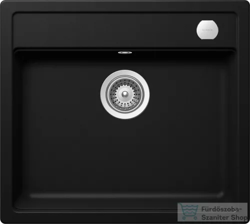 Schock Mono N-100 CRISTADUR® Puro 570 x 510 mm, gránit kompozit konyhai mosogató, intenzív fekete MONN100PUROSA