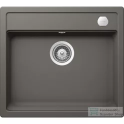   Schock Mono N-100 CRISTADUR® Silverstone 570 x 510 mm, gránit kompozit konyhai mosogató, sötétszürke MONN100SILVSA
