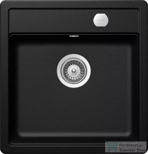 Schock Mono N-100S CRISTADUR® Magma 490 x 510 mm, gránit kompozit konyhai mosogató, metalizált fekete MONN100SMAGMSA