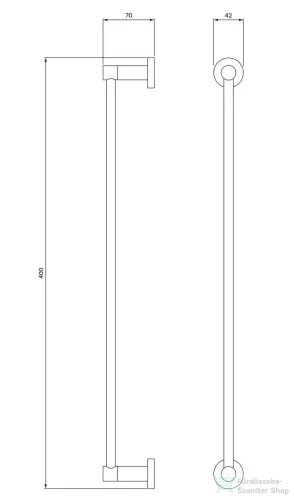 Omnires MODERN PROJEKT 40 cm-es törölközőtartó, króm MP60214CR