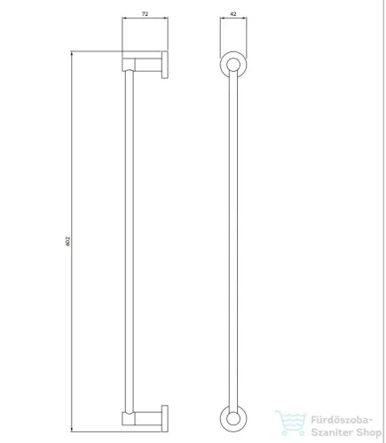 Omnires MODERN PROJEKT 60 cm-es törölközőtartó, polírozott réz MP60216CP