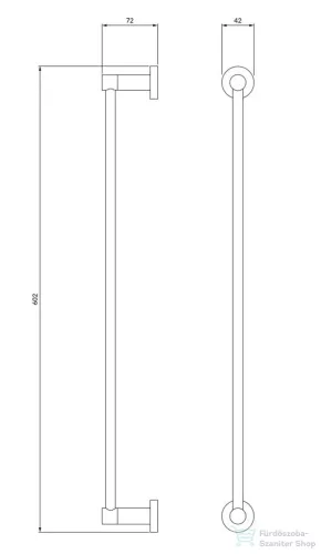 Omnires MODERN PROJEKT 60 cm-es törölközőtartó, szálcsiszolt arany színű MP60216GLB