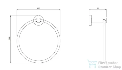Omnires MODERN PROJEKT törölközőtartó gyűrű, króm MP60230CR