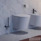 Omnires MODERN PROJEKT fali WC kefe, matt üveg tartóval, szálcsiszolt antracit MP60620AT