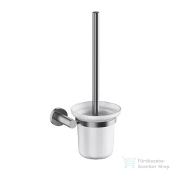   Omnires MODERN PROJEKT fali WC kefe, matt üveg tartóval, szálcsiszolt nikkel MP60620NI