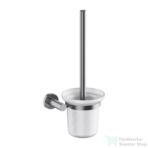 Omnires MODERN PROJEKT fali WC kefe, matt üveg tartóval, szálcsiszolt nikkel MP60620NI