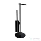 Omnires MODERN PROJEKT álló WC kefe/papír tartó állvány, matt fekete MP60810BL