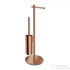Omnires MODERN PROJEKT álló WC kefe/papír tartó állvány, szálcsiszolt réz MP60810CPB
