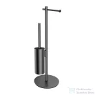 Omnires MODERN PROJEKT álló WC kefe/papír tartó állvány, szálcsiszolt grafit MP60810GR