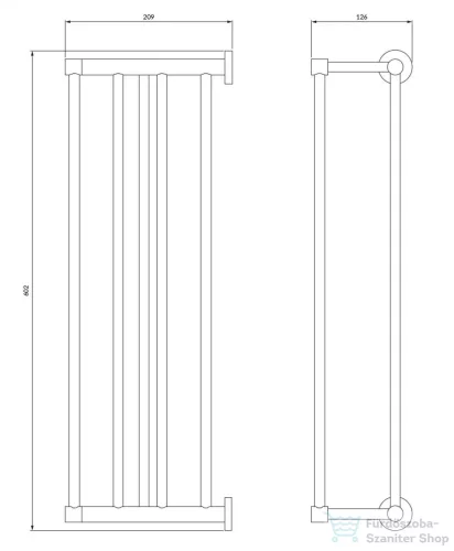Omnires MODERN PROJEKT törölközőtartó polc, króm MP60920CR