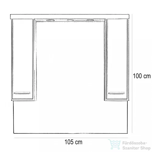 Leziter Nerva 105 cm-es tükrös felsőszekrény, Sonoma tölgy MS105FKZSTST