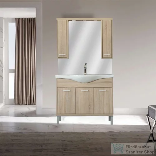 Leziter Nerva 105 cm-es tükrös felsőszekrény, Sonoma tölgy MS105FKZSTST