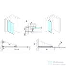 Sapho POLYSAN MODULAR SHOWER tolóajtó fix résszel, 1400mm, transzparent üveg (MS5-140)