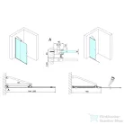 Sapho POLYSAN MODULAR SHOWER tolóajtó fix résszel, 1600mm, transzparent üveg (MS5-160)