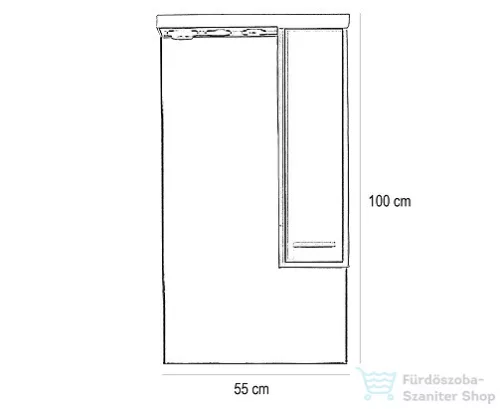 Leziter Nerva 55 cm-es tükrös felsőszekrény, Sonoma tölgy MS55FKZSTST