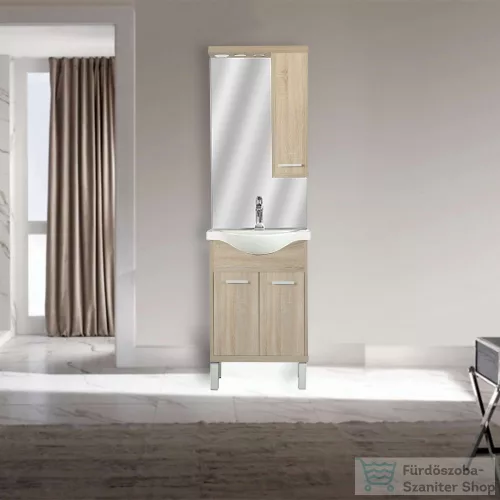 Leziter Nerva 55 cm-es tükrös felsőszekrény, Sonoma tölgy MS55FKZSTST