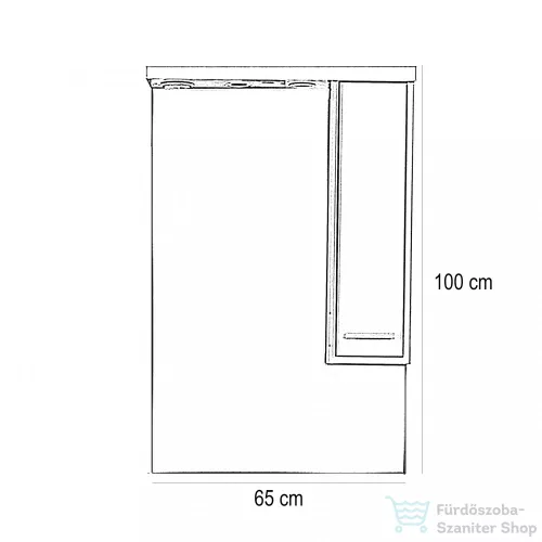 Leziter Nerva 65 cm-es tükrös felsőszekrény, Rauna szil MS65FKZRSZRSZ
