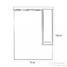 Leziter Nerva 75 cm-es tükrös felsőszekrény, Rauna szil MS75FKZRSZRSZ