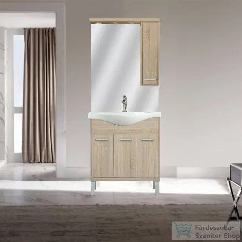 Leziter Nerva 75 cm-es tükrös felsőszekrény, Sonoma tölgy MS75FKZSTST