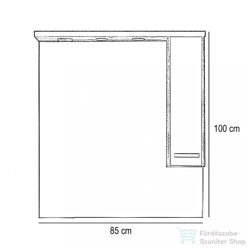 Leziter Nerva 85 cm-es tükrös felsőszekrény, Rauna szil MS85FKZRSZRSZ
