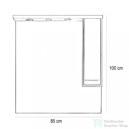 Leziter Nerva 85 cm-es tükrös felsőszekrény, Sonoma tölgy MS85FKZSTST