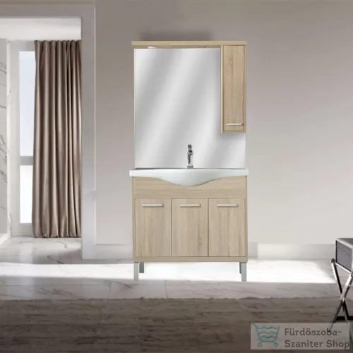 Leziter Nerva 85 cm-es tükrös felsőszekrény, Sonoma tölgy MS85FKZSTST