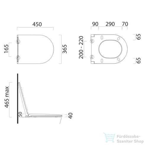Sapho GSI PURA/KUBE X WC-ülőke, Soft Close, duroplast, matt fekete/króm (MS992C26)