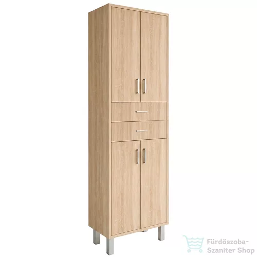 Leziter Nerva 60 magas szekrény 4 ajtóval, 2 fiókkal, sonoma tölgy MSK604A2FSTST