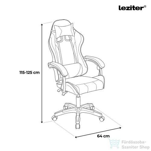 Leziter Raven gamer irodai forgószék fekete MT-1206