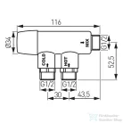 Ferro Termosztatikus keverőszelep 1/2, érintésmentes csaptelepekhez, szelepekhez MT15B