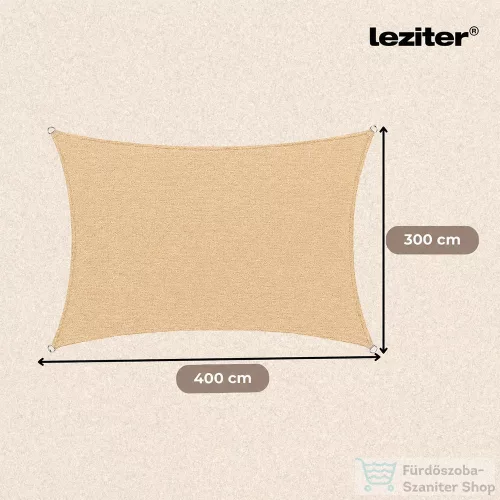 Leziter Rana napvitorla négyszög alakú 3x4 m bézs MXR-02-Beige