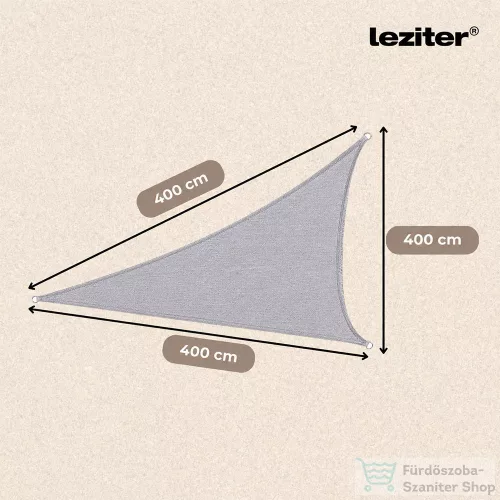 Leziter Rana napvitorla háromszög alakú 4x4x4 m szürke MXR-03-Grey