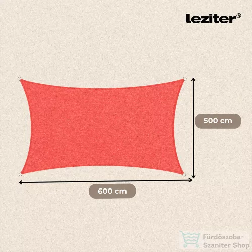 Leziter Rana napvitorla négyszög alakú 5x6 m piros MXR-09-Red