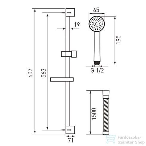 Ferro Simpla 1 funkciós zuhanyszett szappantartóval N120