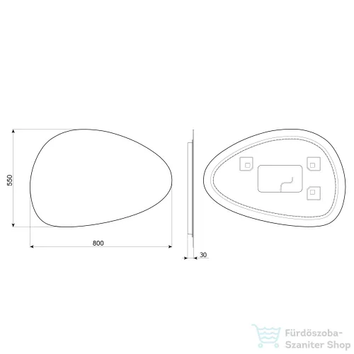 Sapho STEN tükör LED világítással, 80x55cm (NA280)